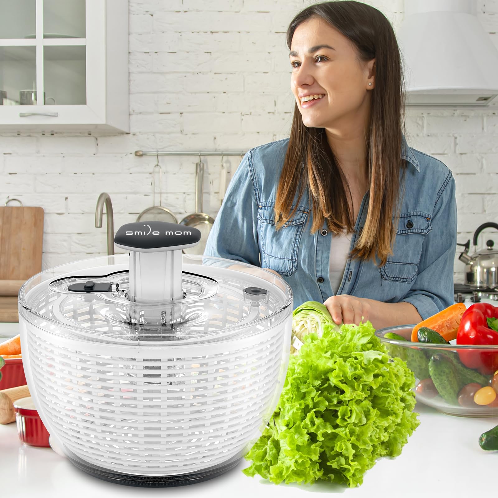 Smile mom non-slip silicone base ensuring stable countertop spinning and safety