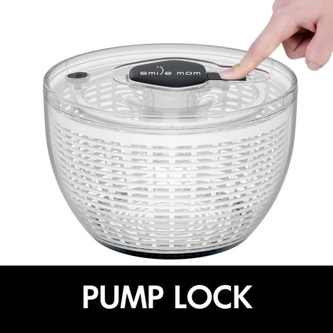Smile mom transparent bowl highlighting water removal visibility for precise drying