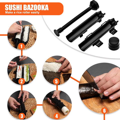 SmileTools sushi bazooka detail illustrating fast uniform roll shaping