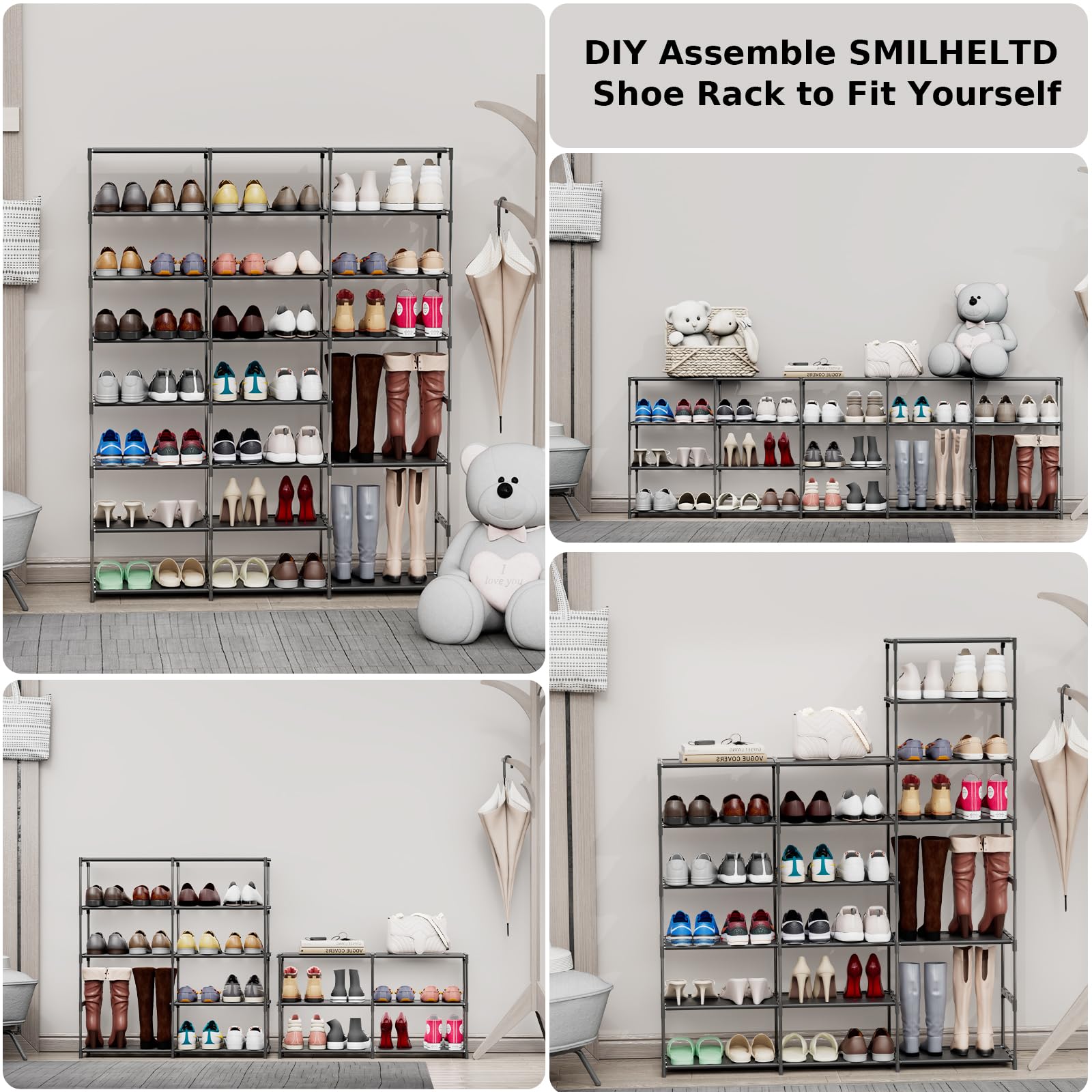 SMILHELTD rack split into two sections for flexible placement and space savings