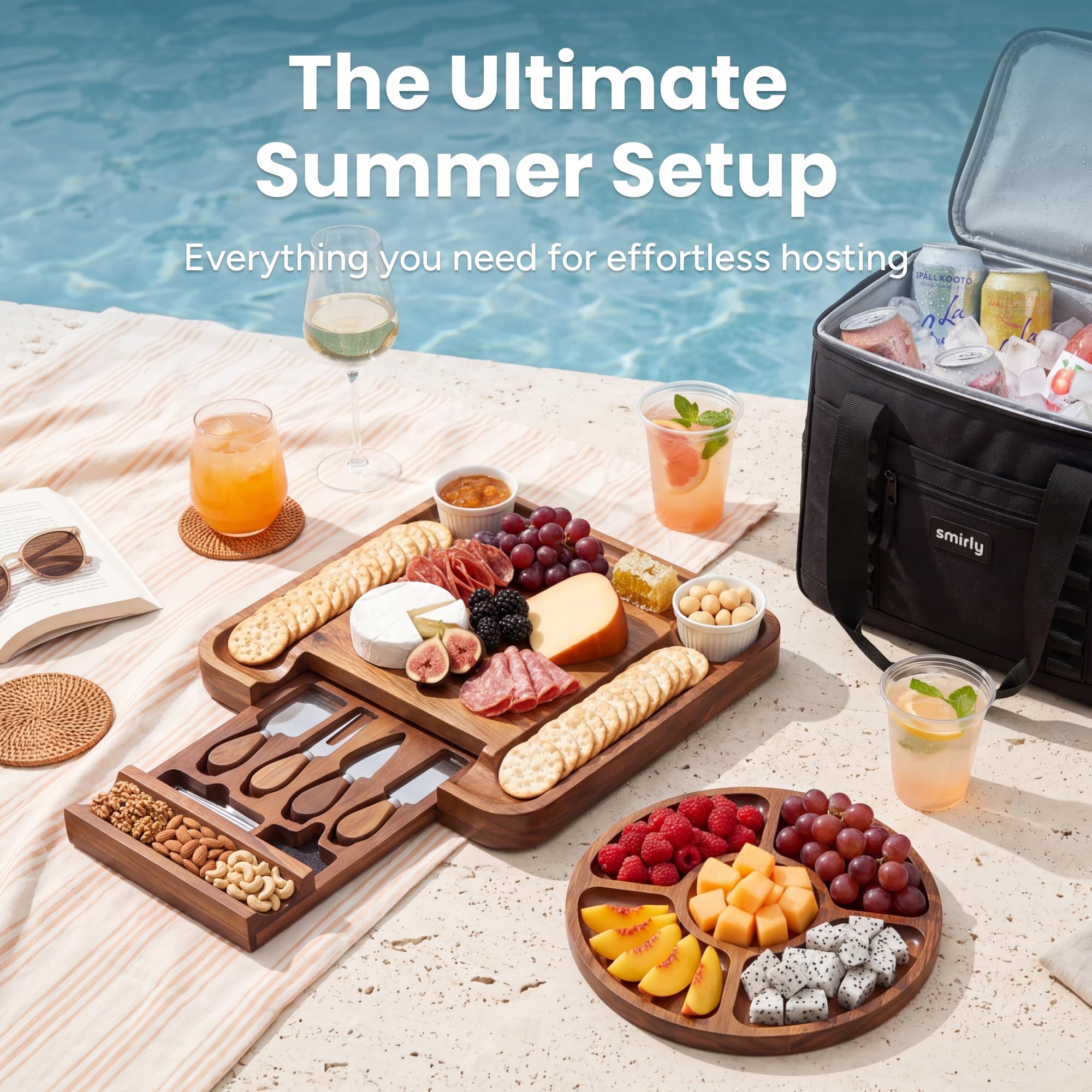 SMIRLY top view with cheeses and meats demonstrating display versatility