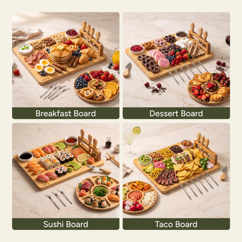 SMIRLY complete charcuterie set arranged to display included pieces