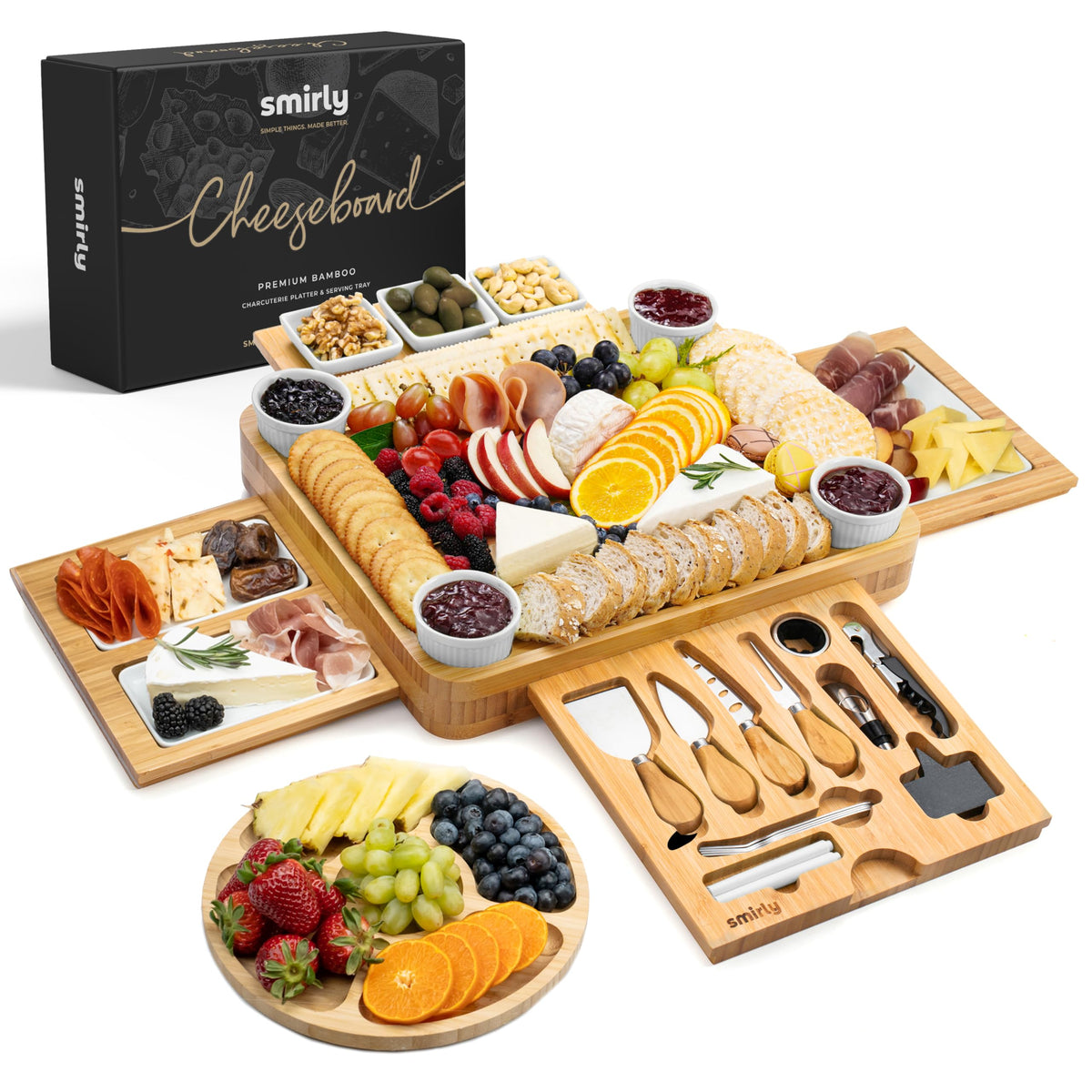 SMIRLY front view of packaged set showing full accessories and gift box benefit