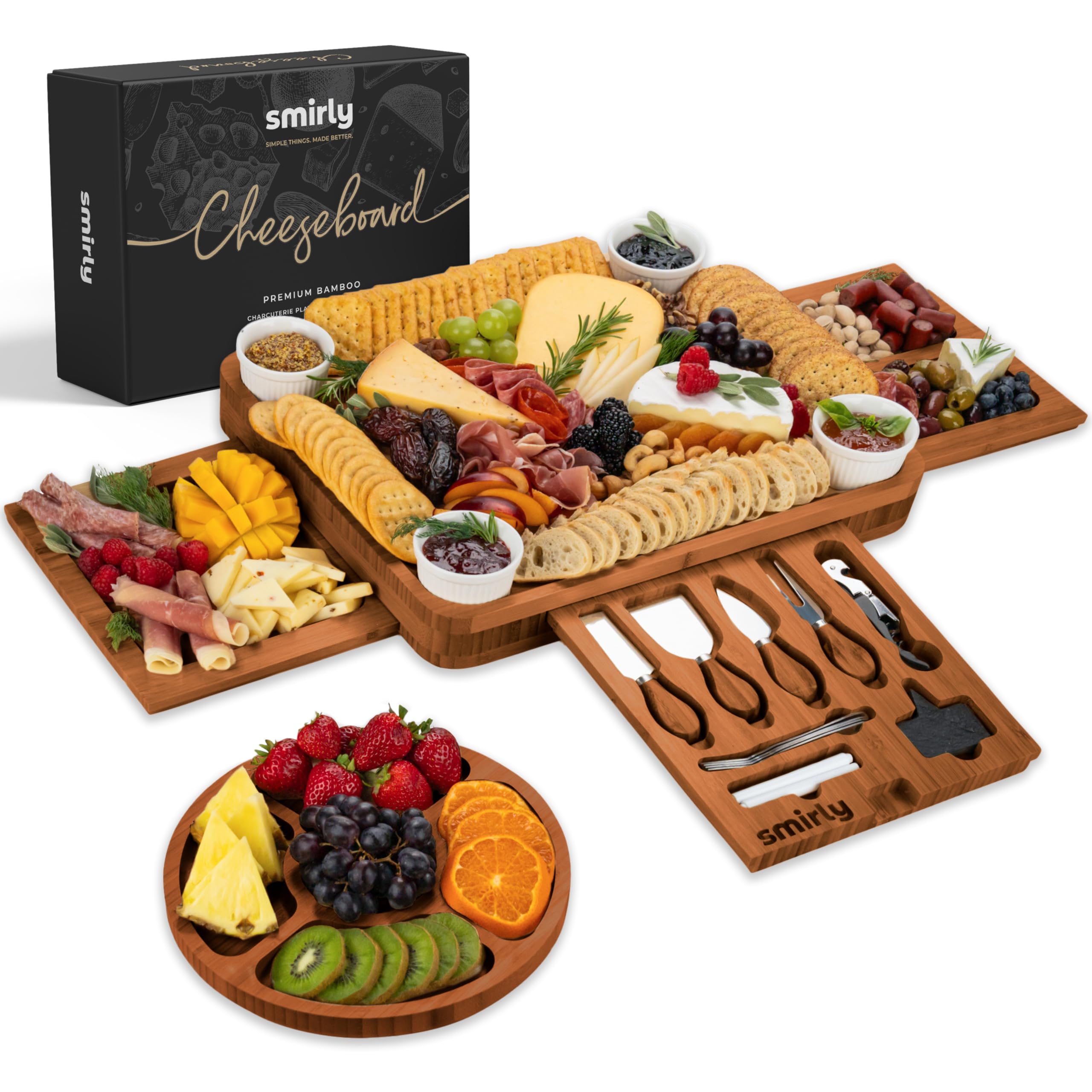 SMIRLY front packaging showing full charcuterie set and gifting appeal