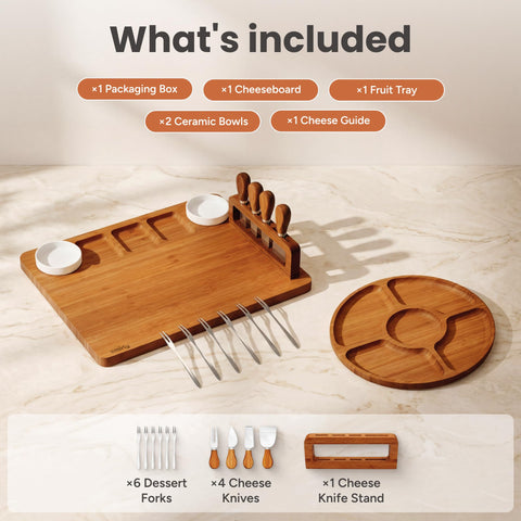 SMIRLY magnetic knife holder with four cheese knives for quick access