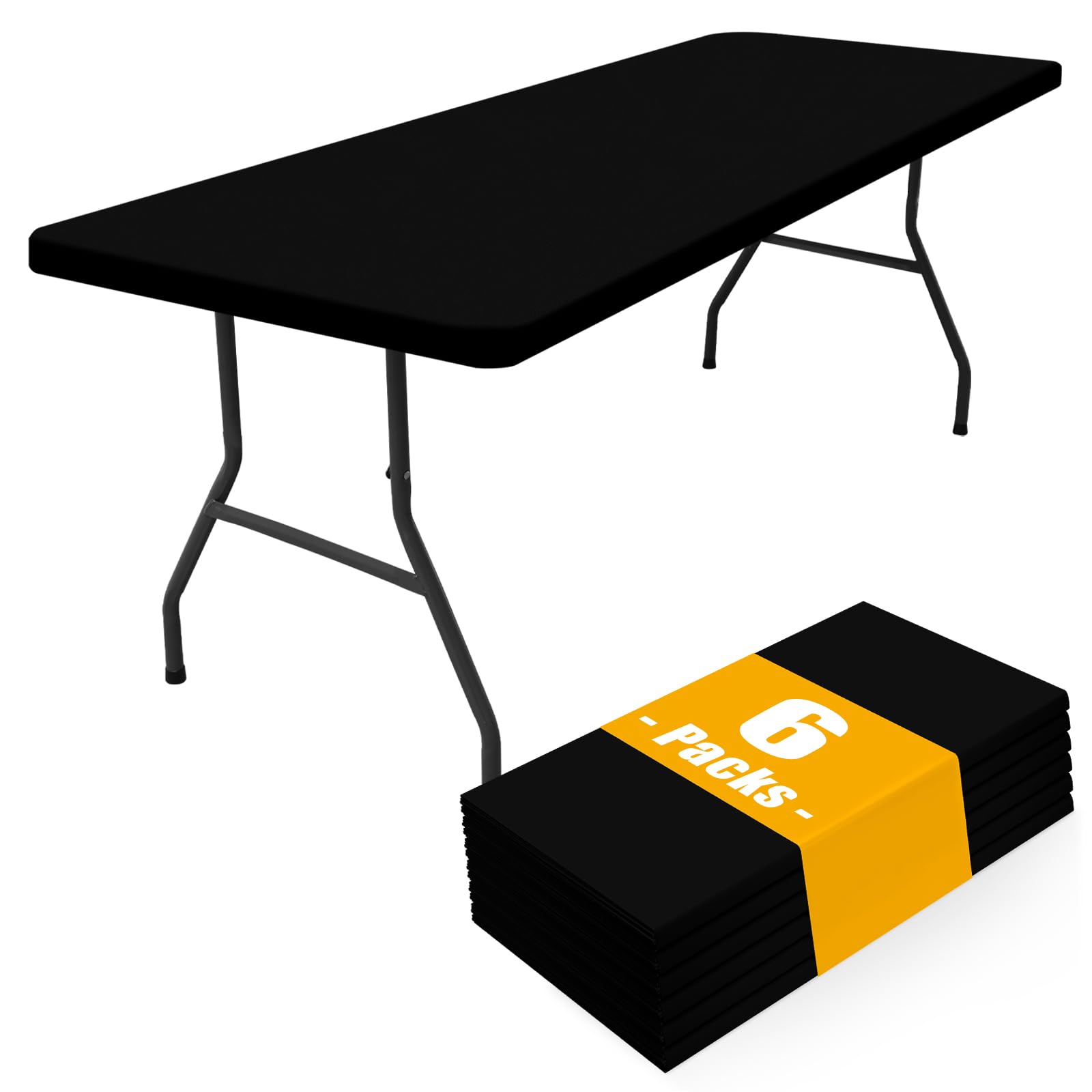 Smiry front packaging showing 6-pack fitted tablecloths and benefits