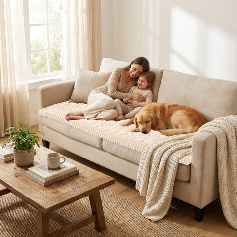 Smiry cover across sectional demonstrating extended protection