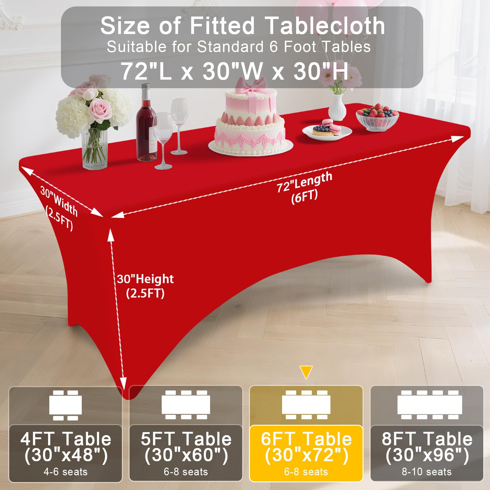 Smiry red tablecloth at trade show booth showing visual impact and branding benefit
