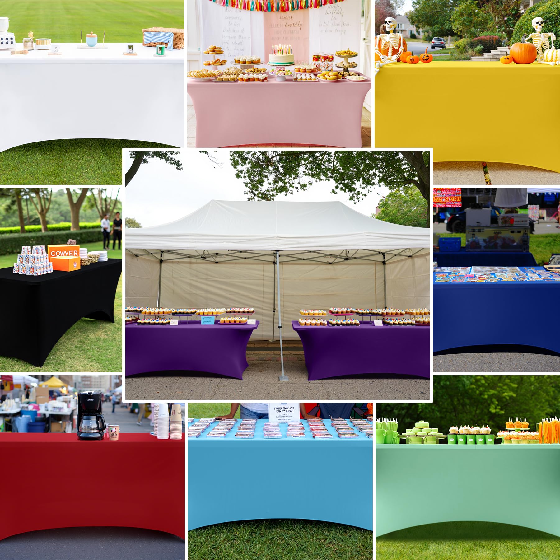 Smiry folded tablecloth showing compact storage and reinforced stitching