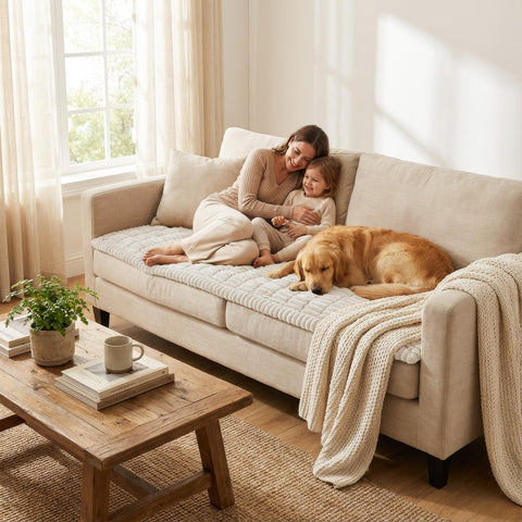 Smiry next to cushion to show size and scale for accurate coverage benefit