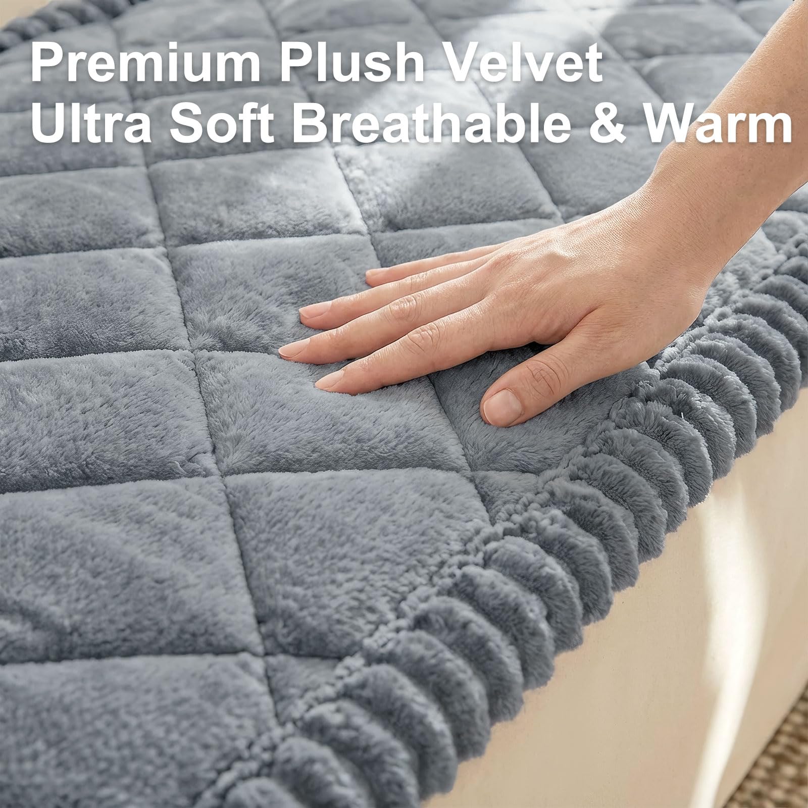Smiry cover shown on sofa to illustrate size and scale options