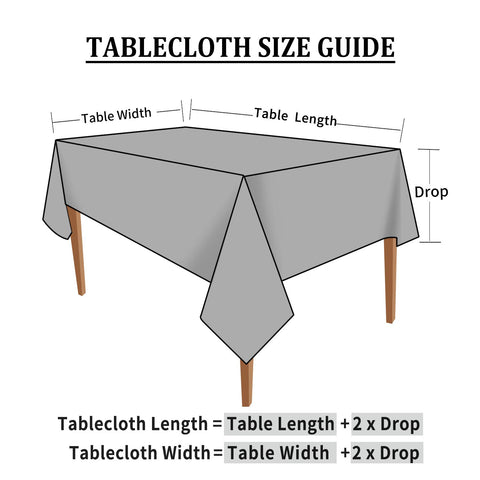 Smiry tablecloth on rectangular table illustrating 60x102 inch fit and scale