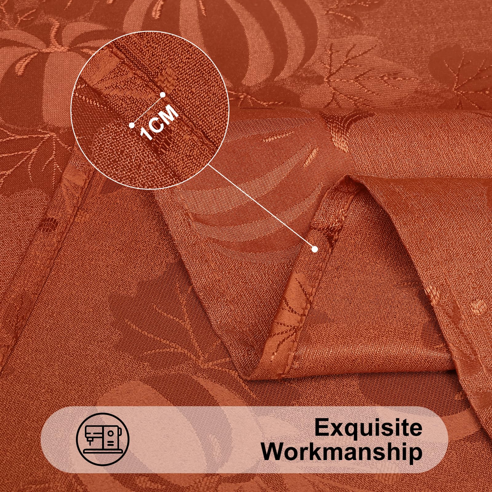 Smiry tablecloth drape with chairs showing fit and size guidance