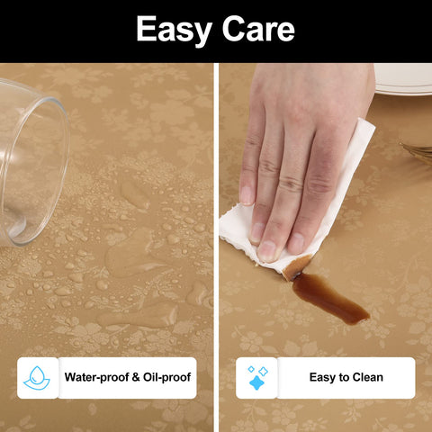 Smiry tablecloth in use at family dinner demonstrating easy cleanup and style