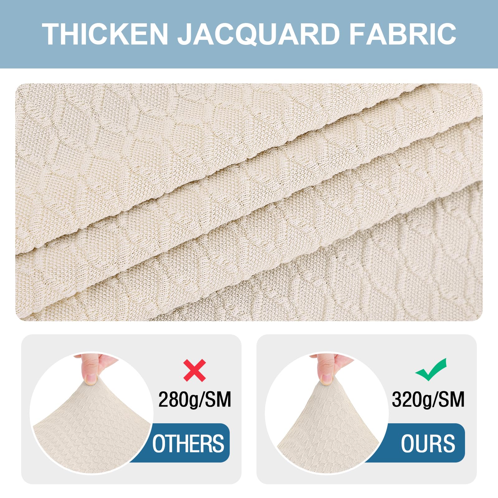 Smiry close-up jacquard texture highlighting soft durable weave