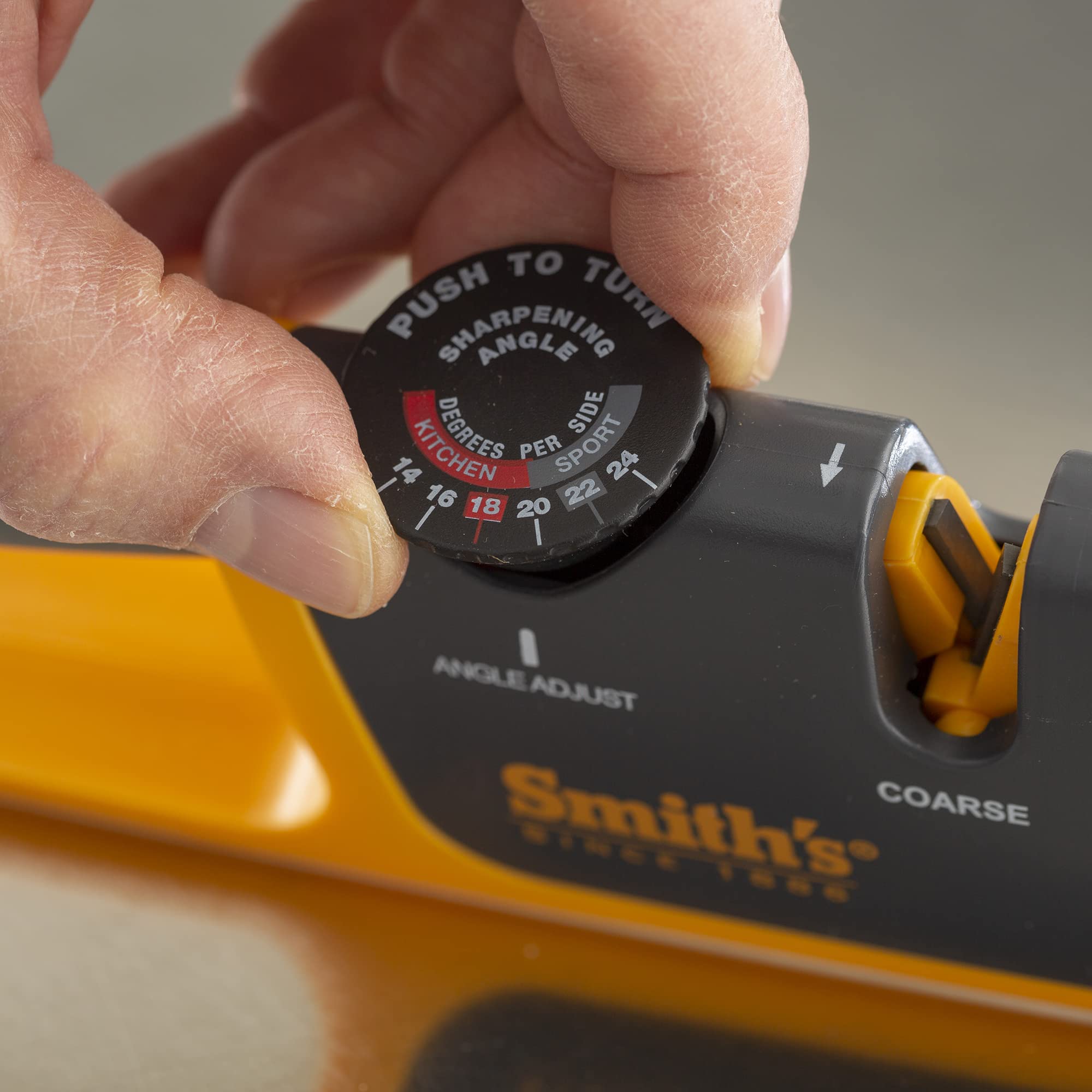 Smith's outdoor lifestyle photo showing portability and field-ready sharpening
