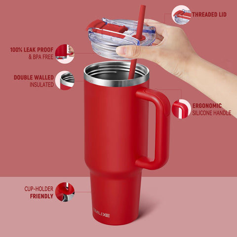 SMLIXE handle and flip lid close-up illustrating comfortable grip and secure seal