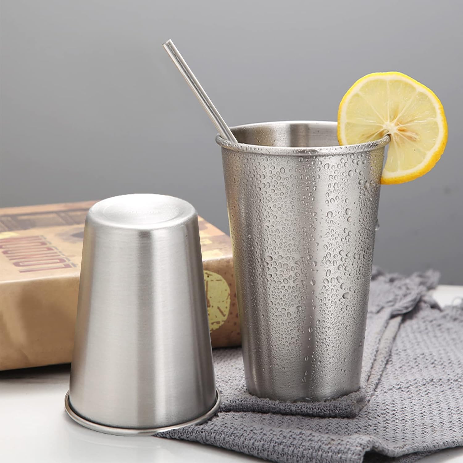 SMLIXE metal cups on dining table showing party-ready, attractive finish