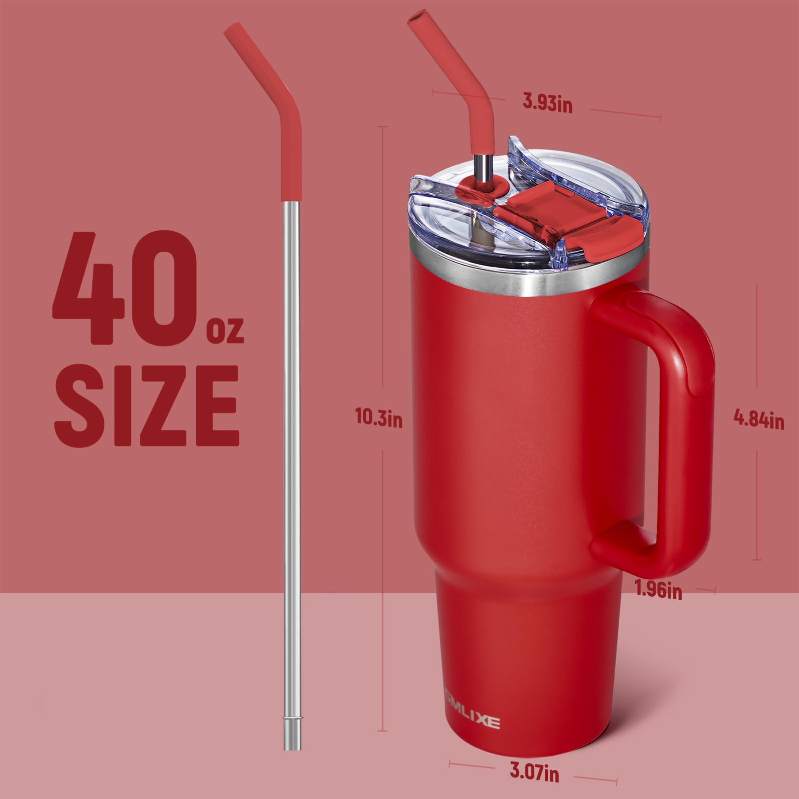 SMLIXE included plastic and stainless straws with silicone mouthpiece for spill control