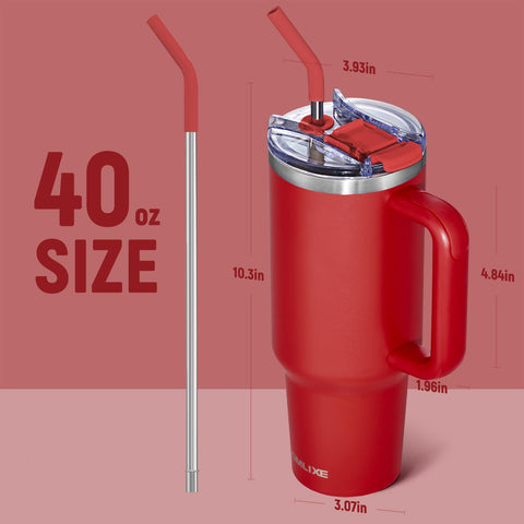 SMLIXE included plastic and stainless straws with silicone mouthpiece for spill control