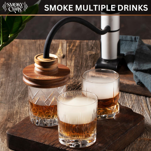 Smoky Crafts acacia smoker top close-up highlighting wood finish and smoke trapping benefit