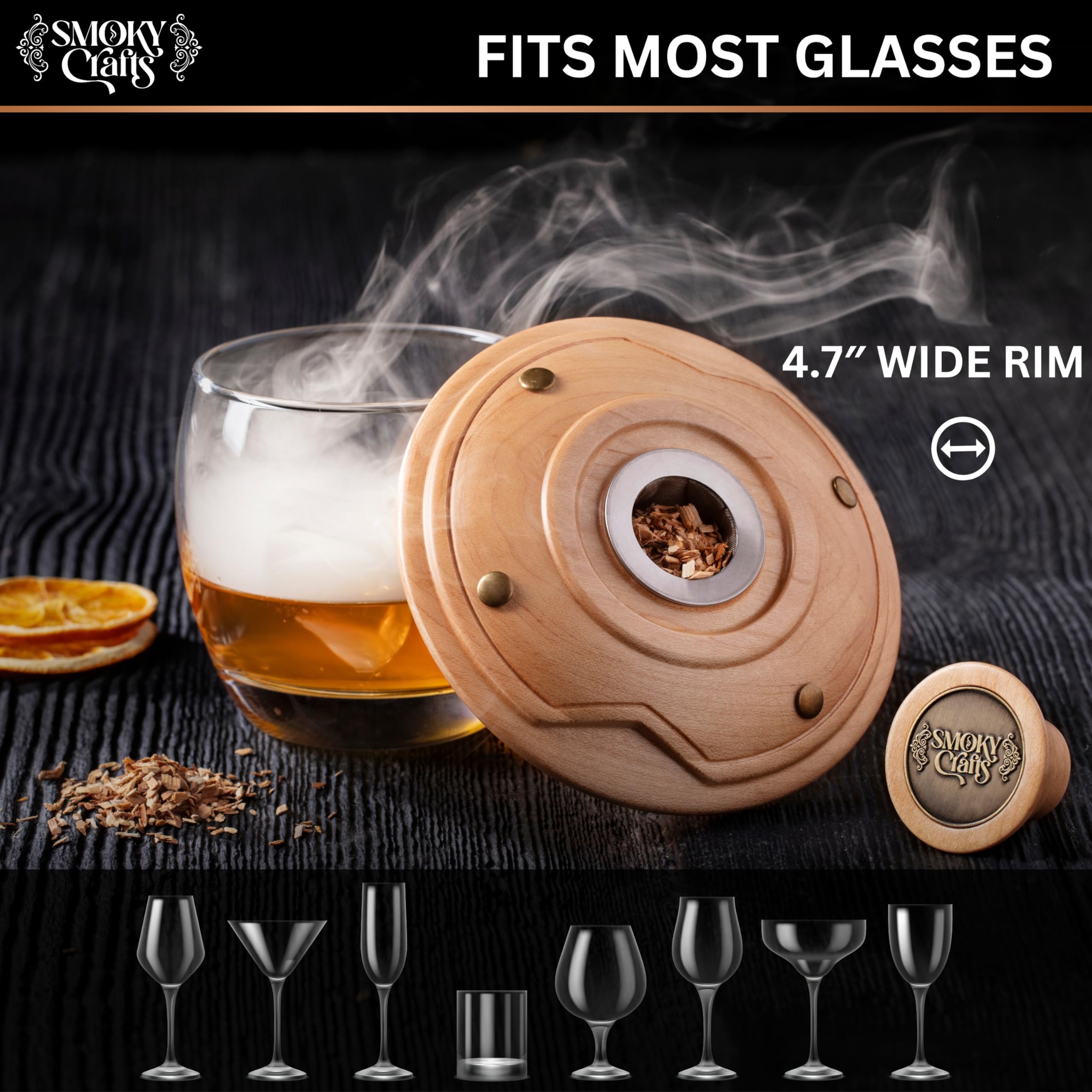 Smoky Crafts stainless steel mesh close-up preventing ash and protecting drink clarity