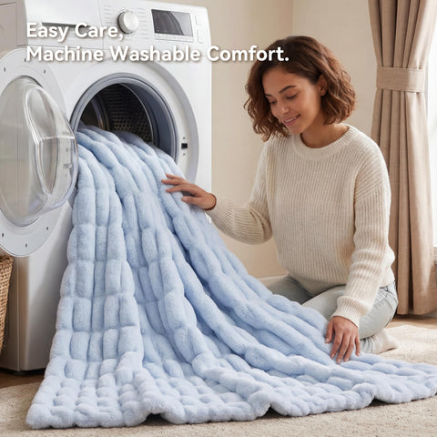 Smoofy wrapped around person showing warmth and lightweight feel for on-the-go comfort
