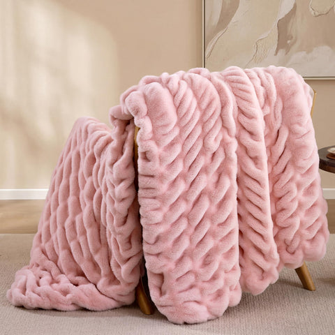 Smoofy front view showing blush pink throw and plush look for instant decor upgrade