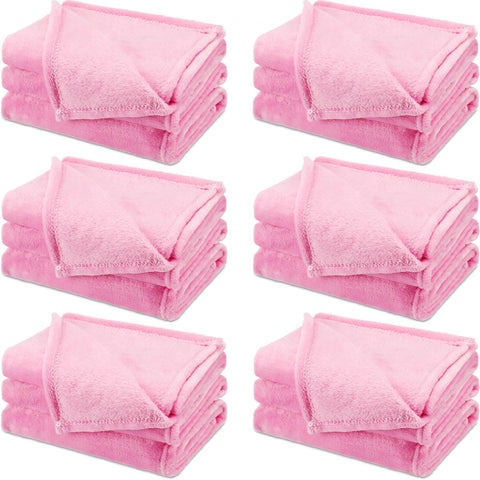 SmoothNovelty front view of six pink blankets showing coordinated party-ready set and easy storage