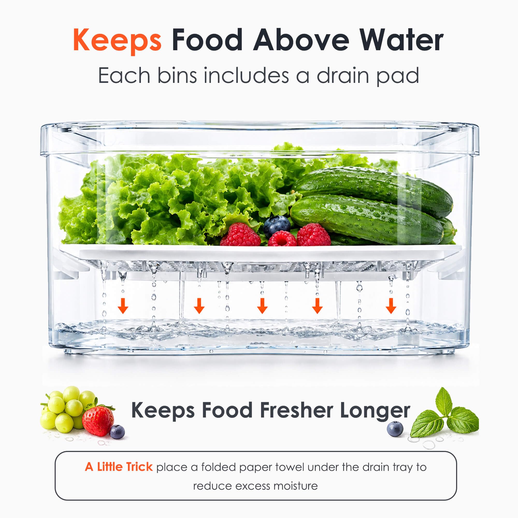 SMRCAD medium bin holding sliced fruit for quick visibility benefit
