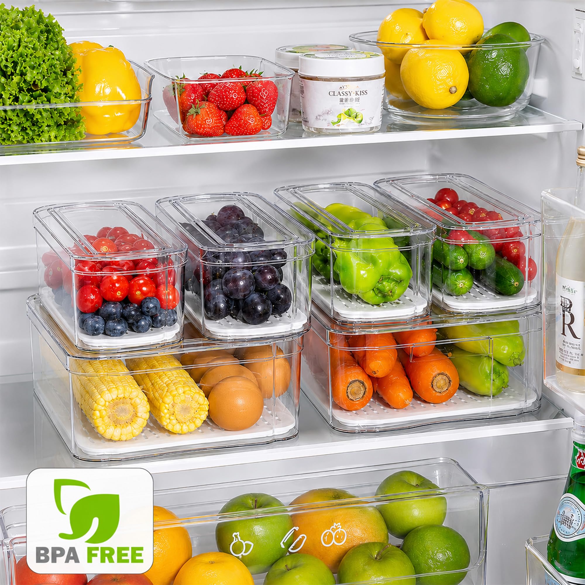 SMRCAD stacked bins inside fridge maximizing shelf space benefit