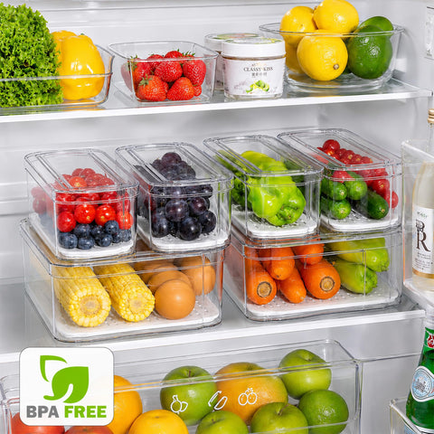 SMRCAD stacked bins inside fridge maximizing shelf space benefit