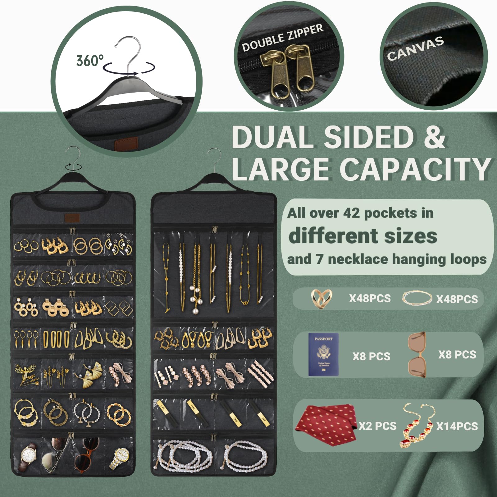 SMRITI metal double zipper closeup showing secure dust protection benefit