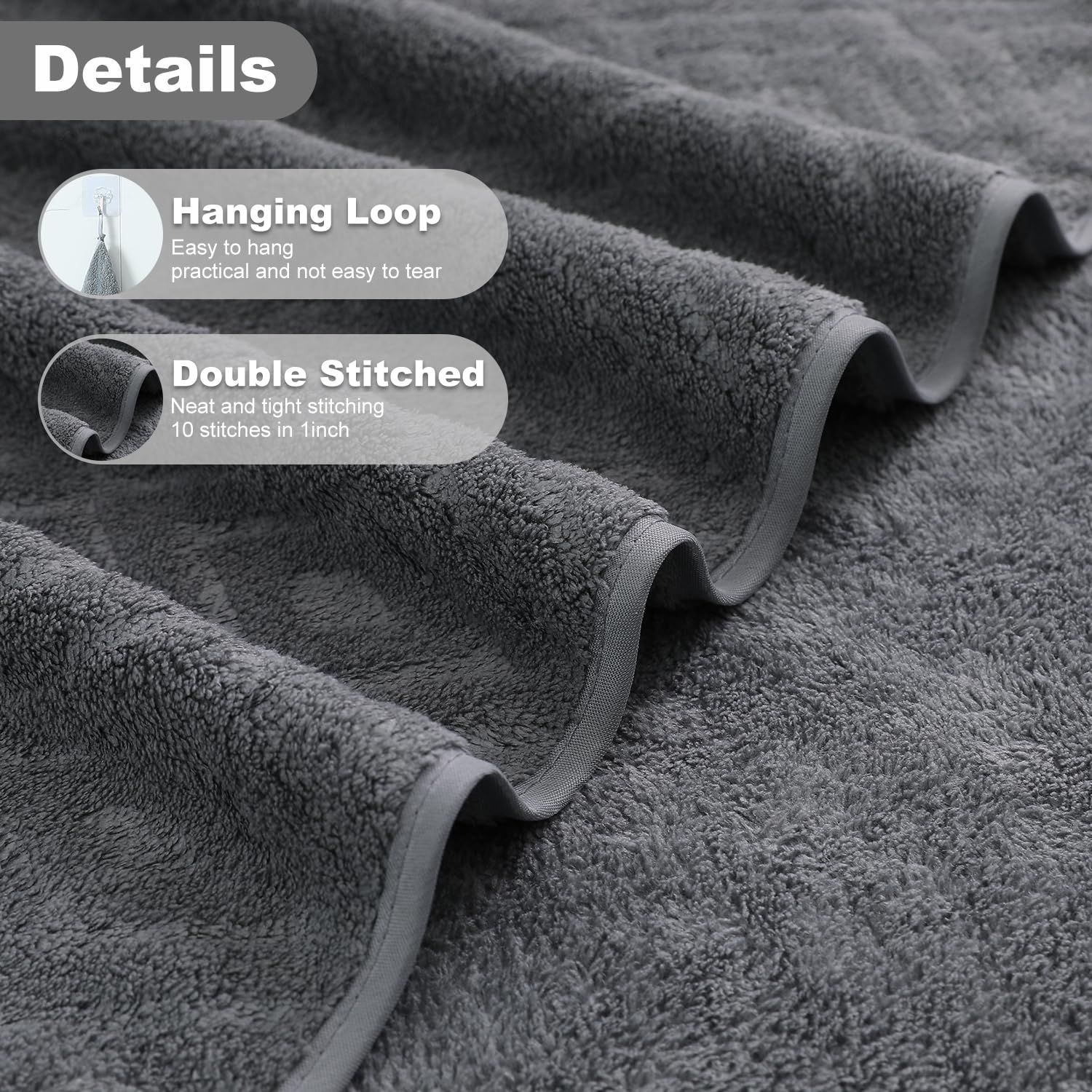 Smuge bath towel close-up of microfiber texture for ultra-soft feel and fast absorbency