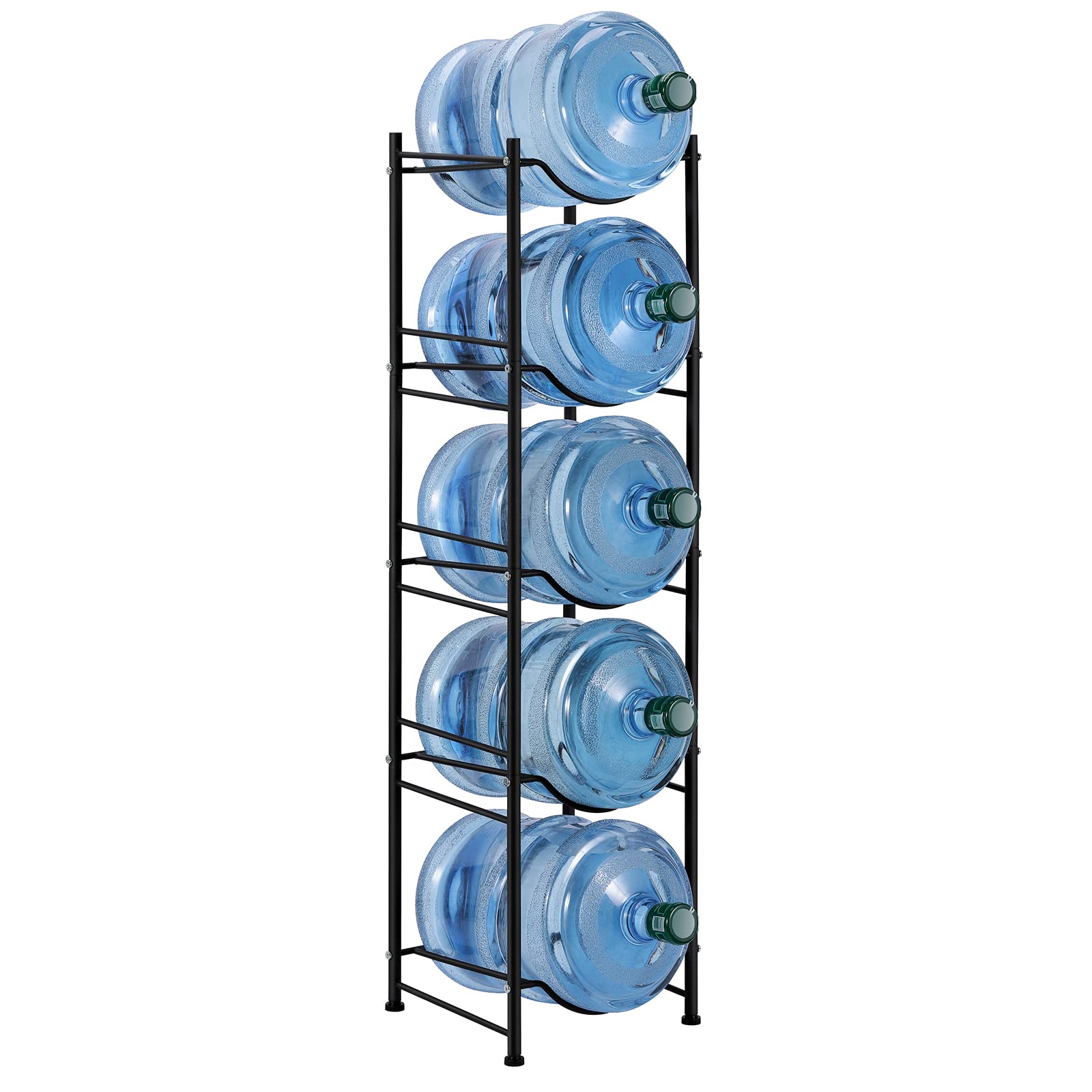 smusei front view full rack showing five jugs stored neatly
