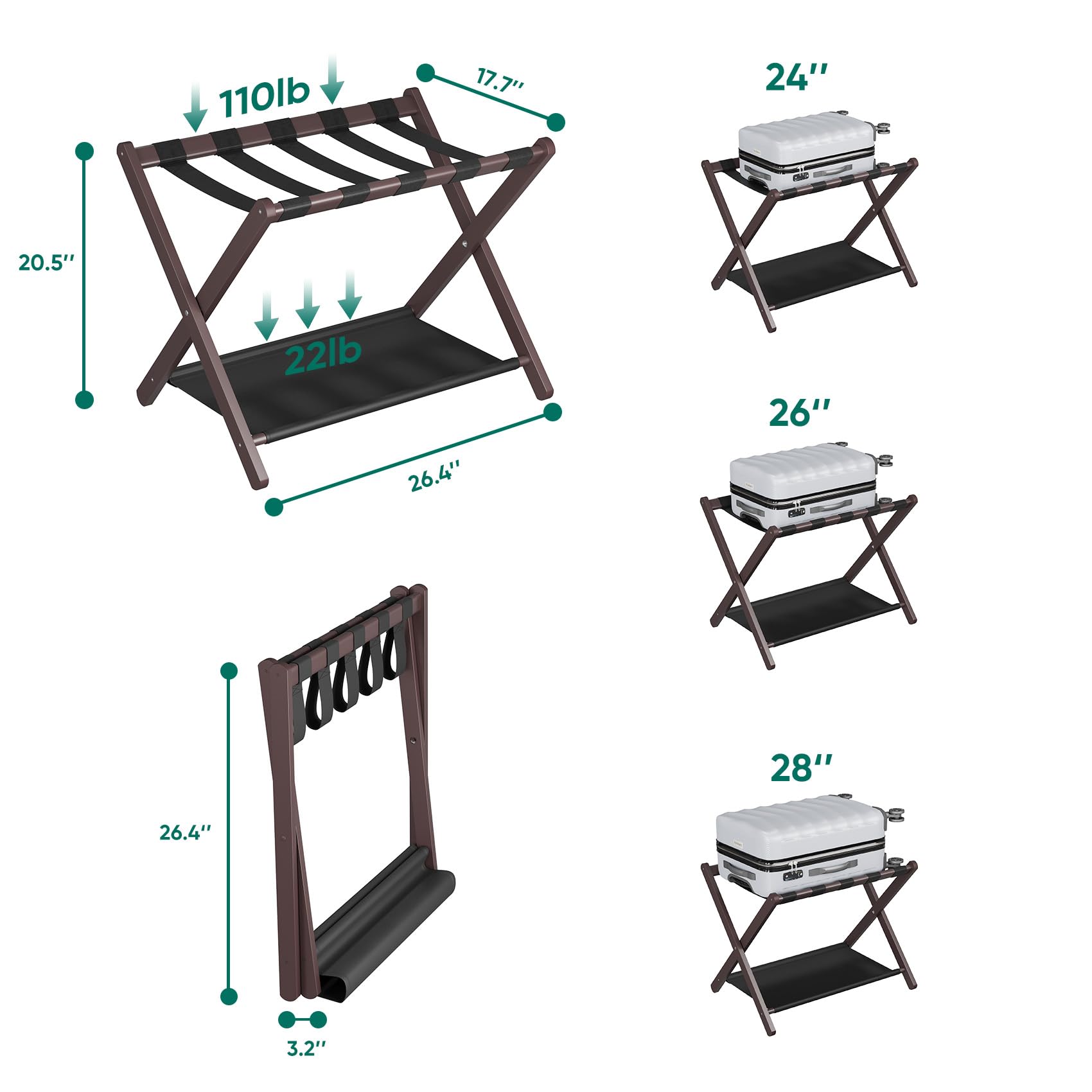 Smuxee in styled guest room setting promoting tidy space and easy access for visitors