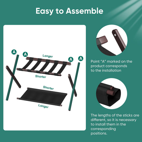 Smuxee luggage rack with 28-inch suitcase showing size compatibility and stable hold