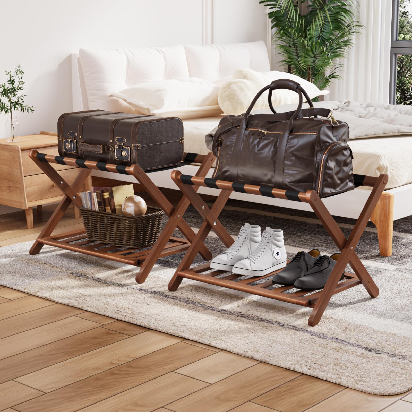 Smuxee scale comparison with suitcase illustrating top shelf load capacity