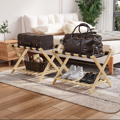 Smuxee next to carry-on suitcase illustrating size and load capacity