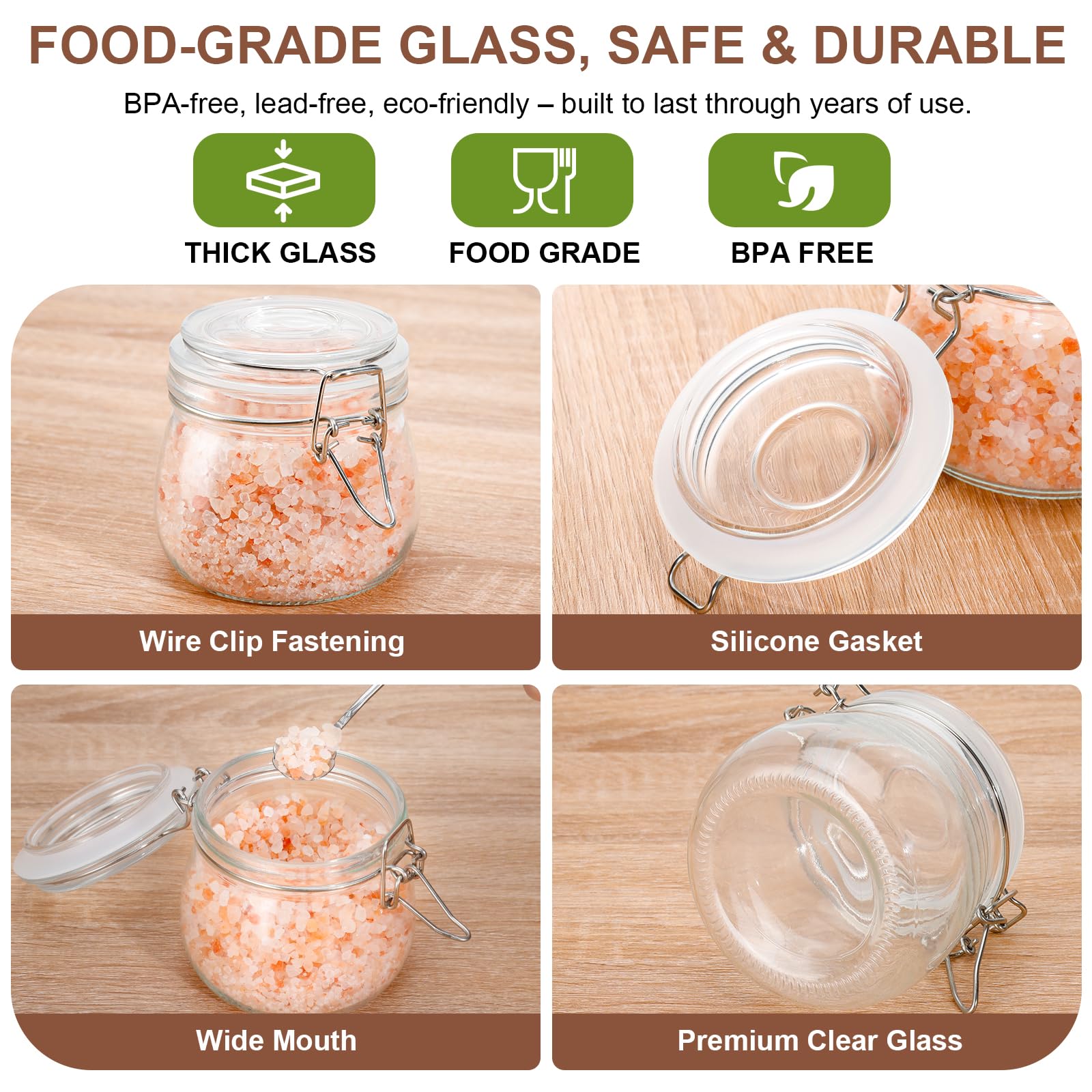 Snaiio jars arranged in pantry improving visibility and shelf organization