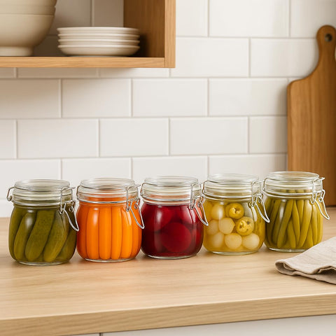 Snaiio jar beside spoon showing 17oz scale for portion control
