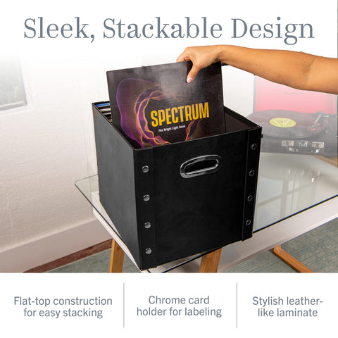 Snap-N-Store interior with records showing secure upright support for LPs