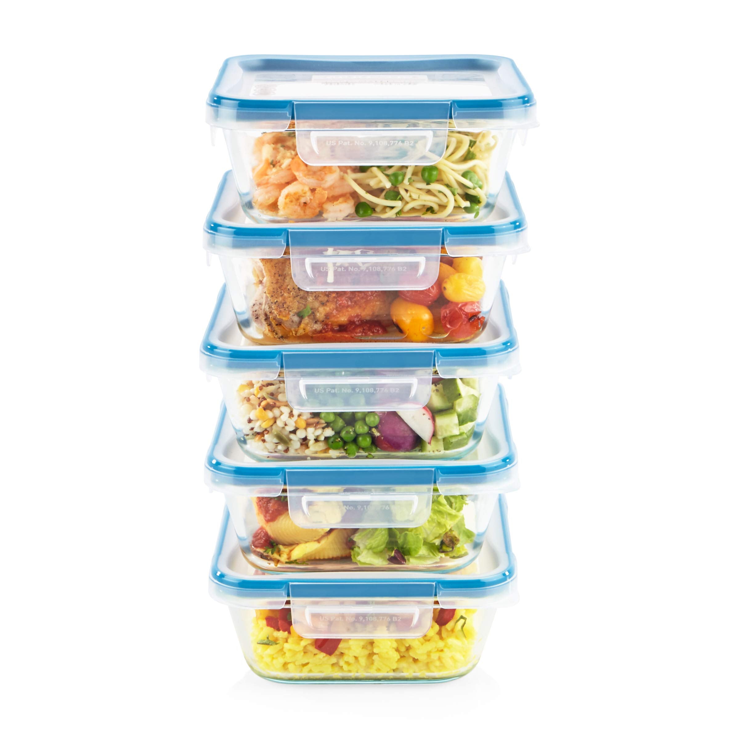 Snapware glass container filled meal illustrating portion convenience