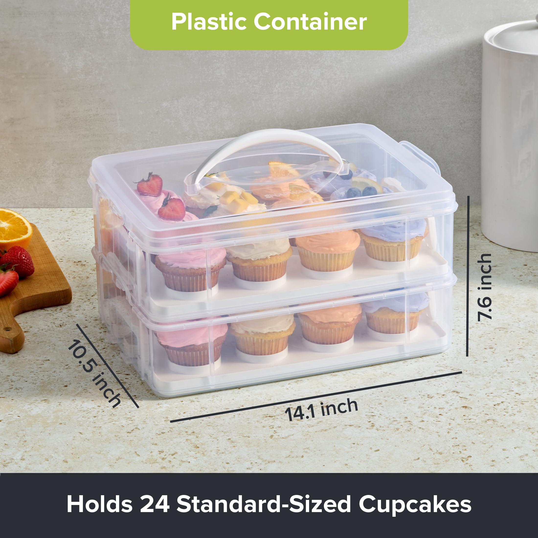 Snapware top view displaying reversible inserts, offers flexible storage