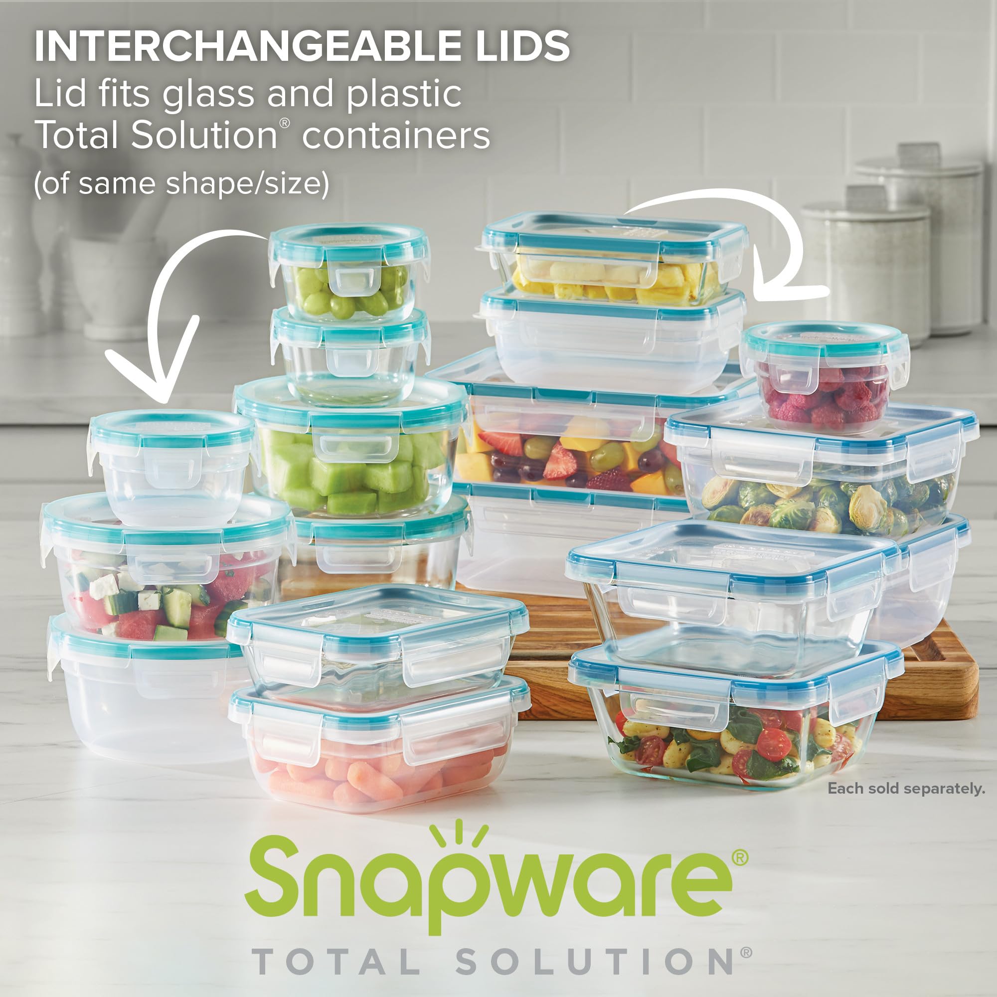 Snapware lid with write + erase label showing date for easy food tracking