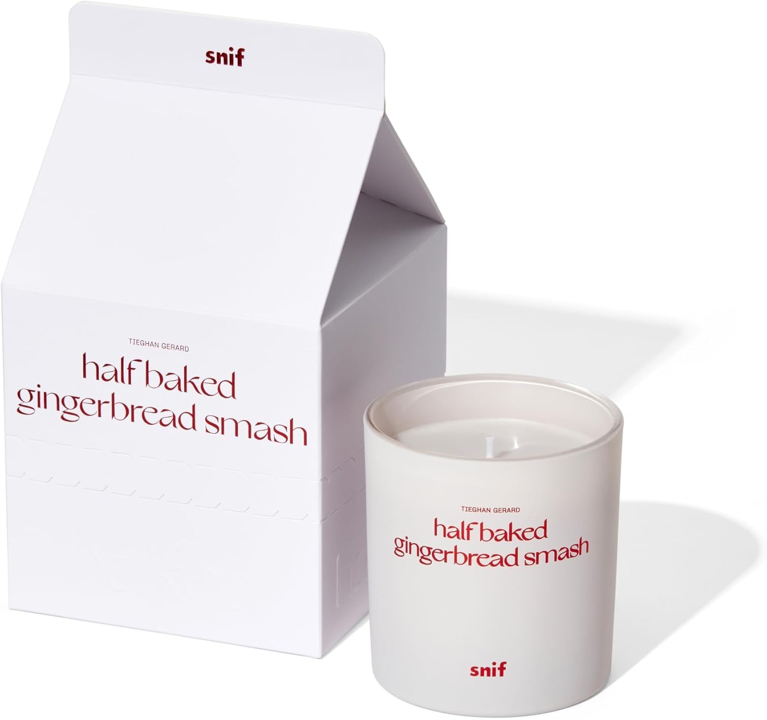 Snif candle lid and Half Baked Harvest label highlighting collaborative design and authenticity