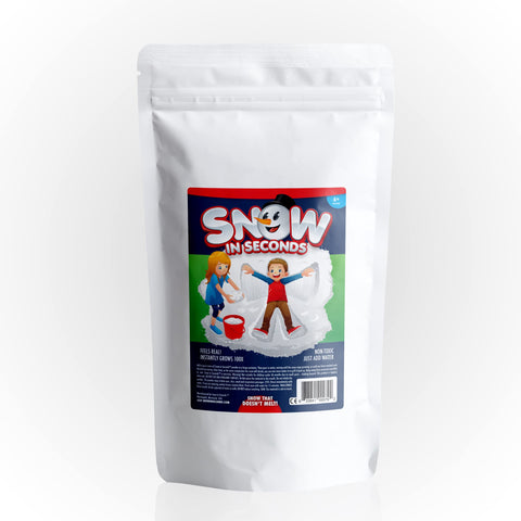 Snow in Seconds jumbo bag front showing product and quantity benefits