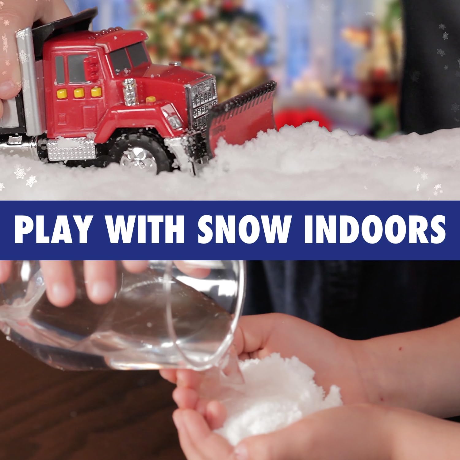 Snow in Seconds packaging label close-up showing product features clearly