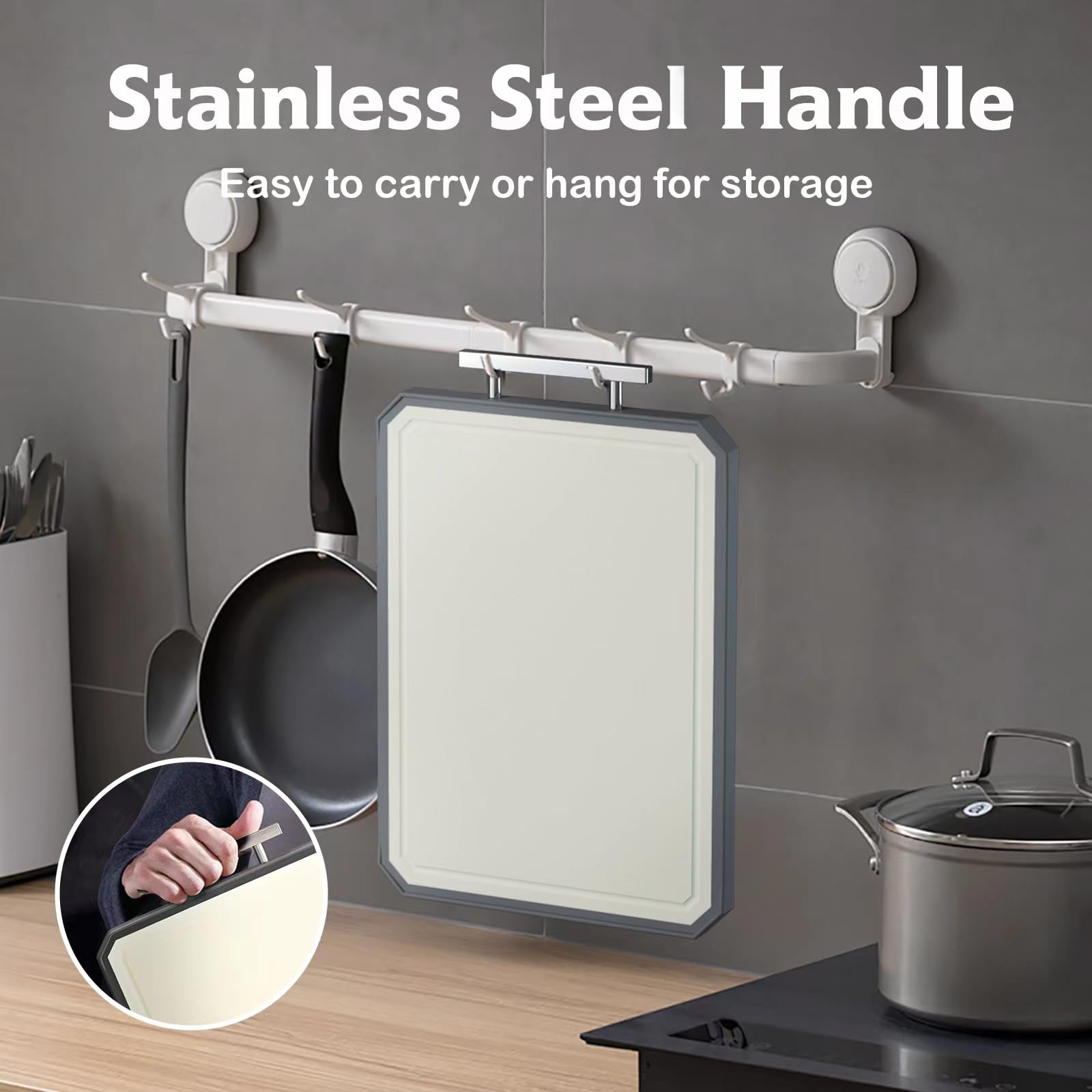 SNOWCLAD cutting boards on kitchen counter in lifestyle scene for easy storage and everyday use