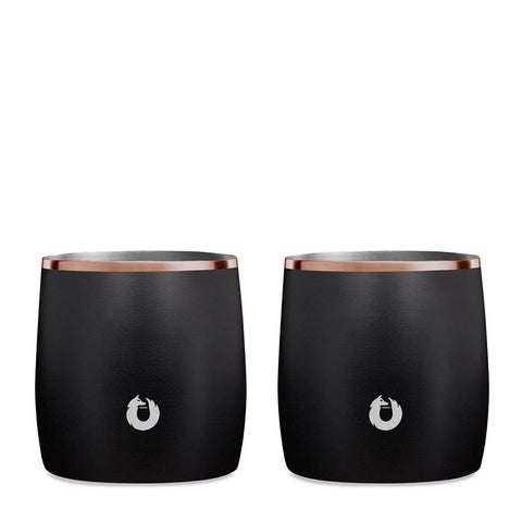SNOWFOX front packaging showing black gold insulated rocks glasses and branding benefit